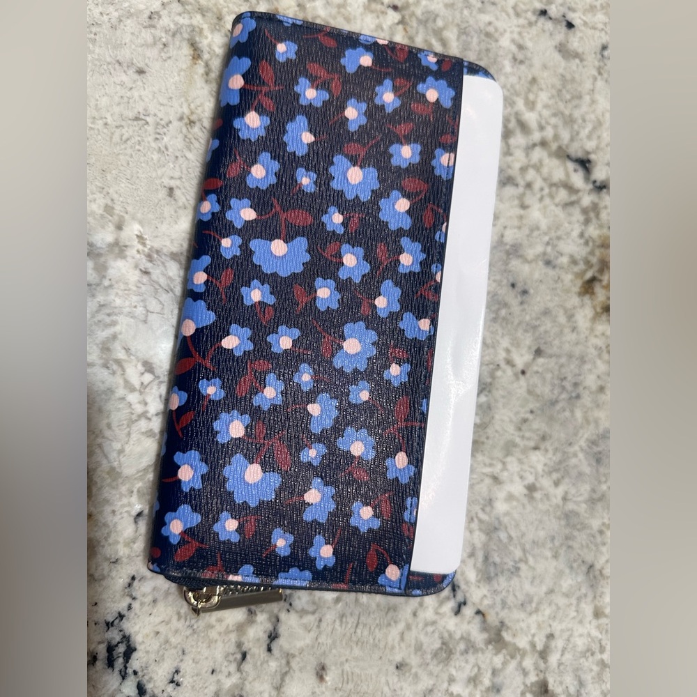 Kate Spade Blue and Red Floral Wallet - Picture 3 of 5